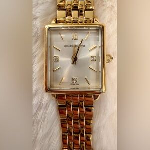 Larsson & Jennings Boyfriend Mini Elevate Gold Rectangular Watch  - White Dial